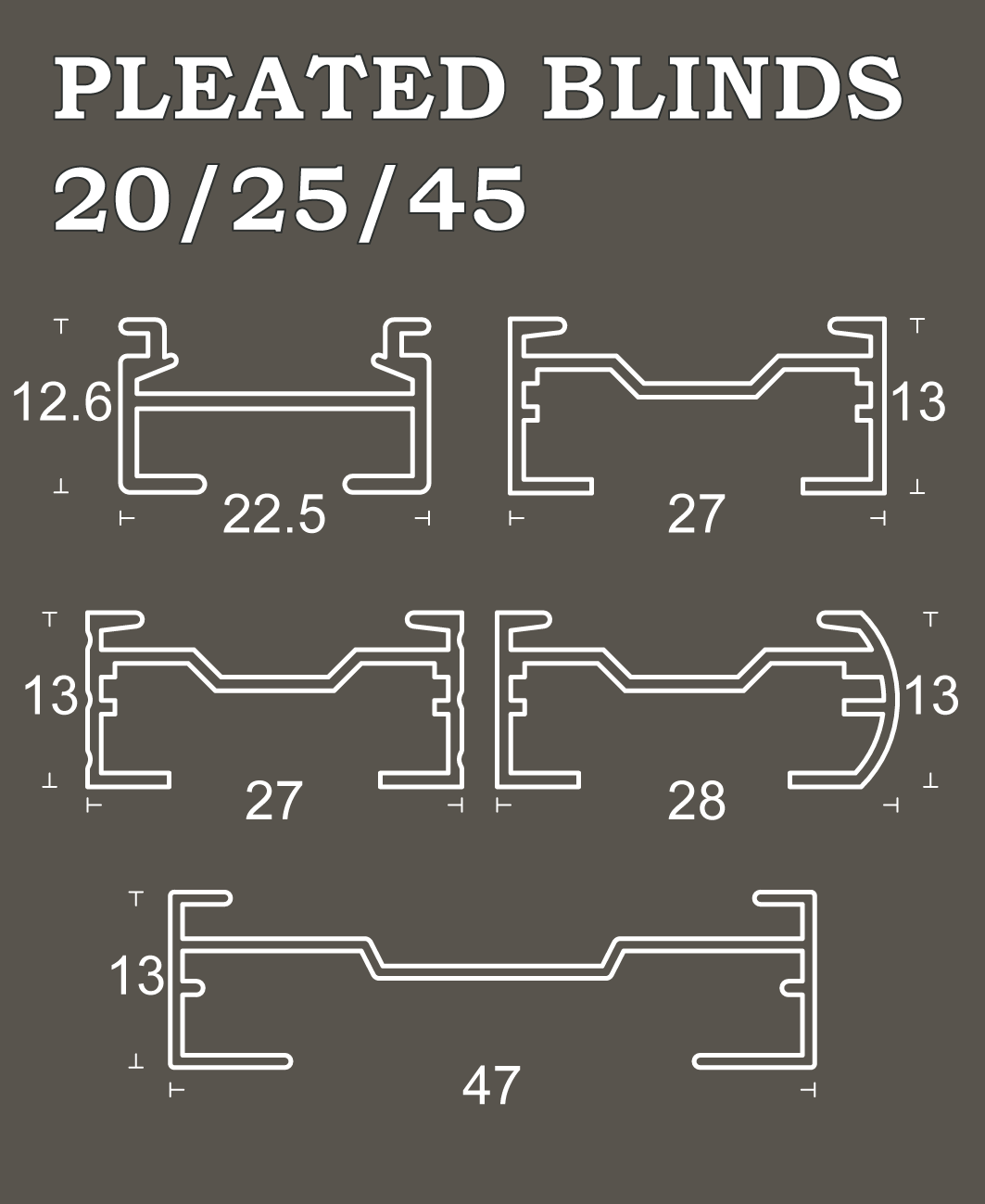 PLEATED BLINDS 20.25&45